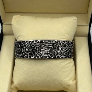 Brutalist Silver Honeycomb Design Cuff